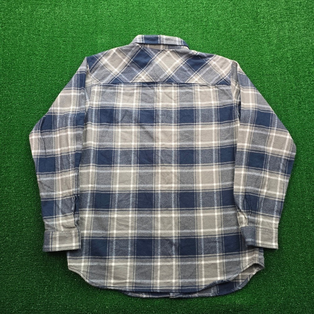 Michigan Wolverines Columbia Flannel Shirt Mens Large Blue Gray Plaid Button Up - Picture 8 of 8